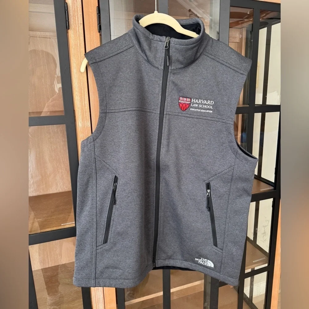 The North Face Harvard Law School Ridgewall soft shell vest zip up embroidered